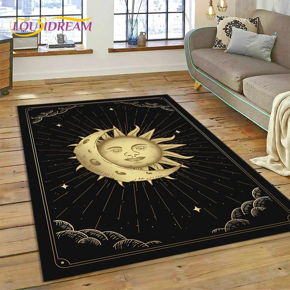 Tajemniczy Tarot Słońce Księżyc Mandala Magiczny Dywan Dywan do Sypialni Salonu Dom Sofa Dekoracja,Dziecięca Gra Duża Dekoracja Podłogi Mata