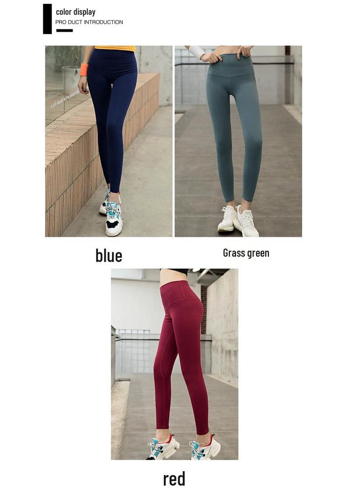 Women's High Waist Yoga Pants - Stretchy & Solid Color Fitness Leggings for Summer, Enhancing Sexy Peach Butt.