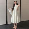 2026 Korean Vacation-Style Slimming Dress Set: Nursing-Friendly Top with Openable Buttons & Sun Protection Loose Vest Dress