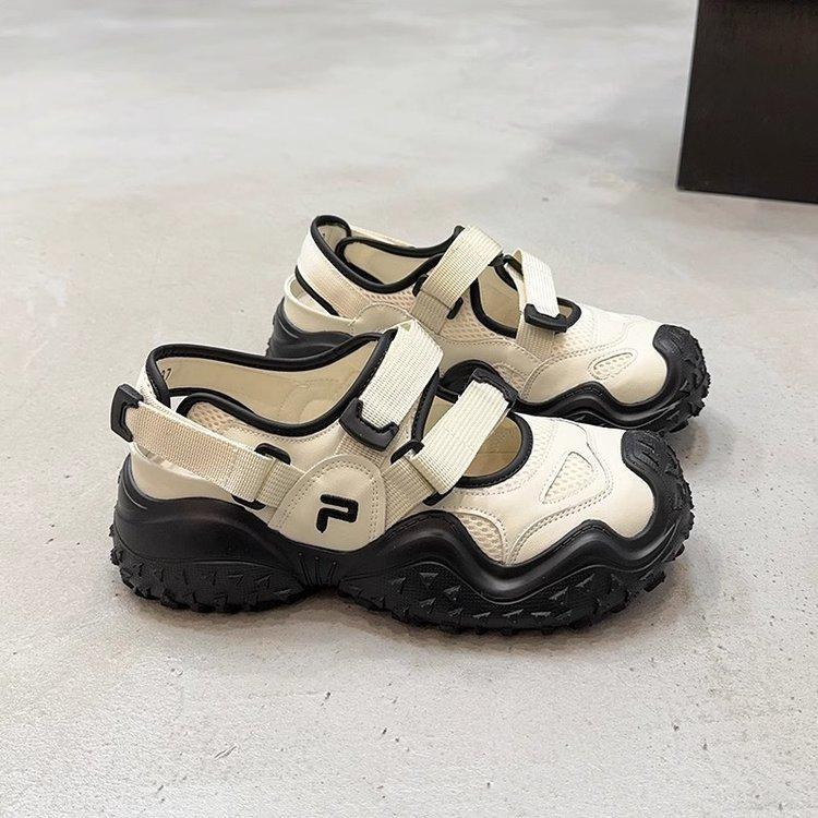 Cave ugly cute thick-soled dad bag head sports sandals women's summer wear hollow 2025 new mesh breathable