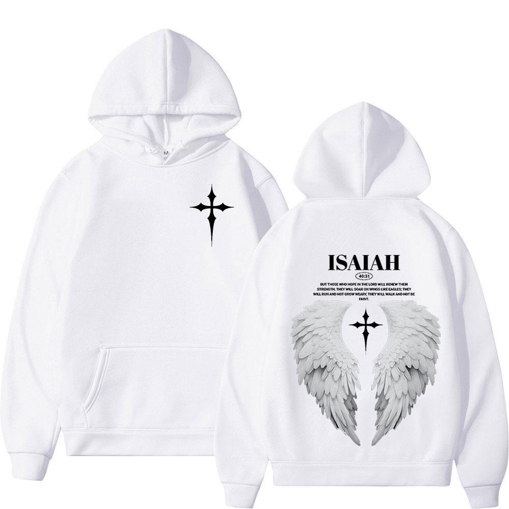 Aesthetic Christian Jesus Wing Bible Verse Hoodies Men Women Fashion Harajuku Oversized Sweatshirt Casual Loose Pullovers