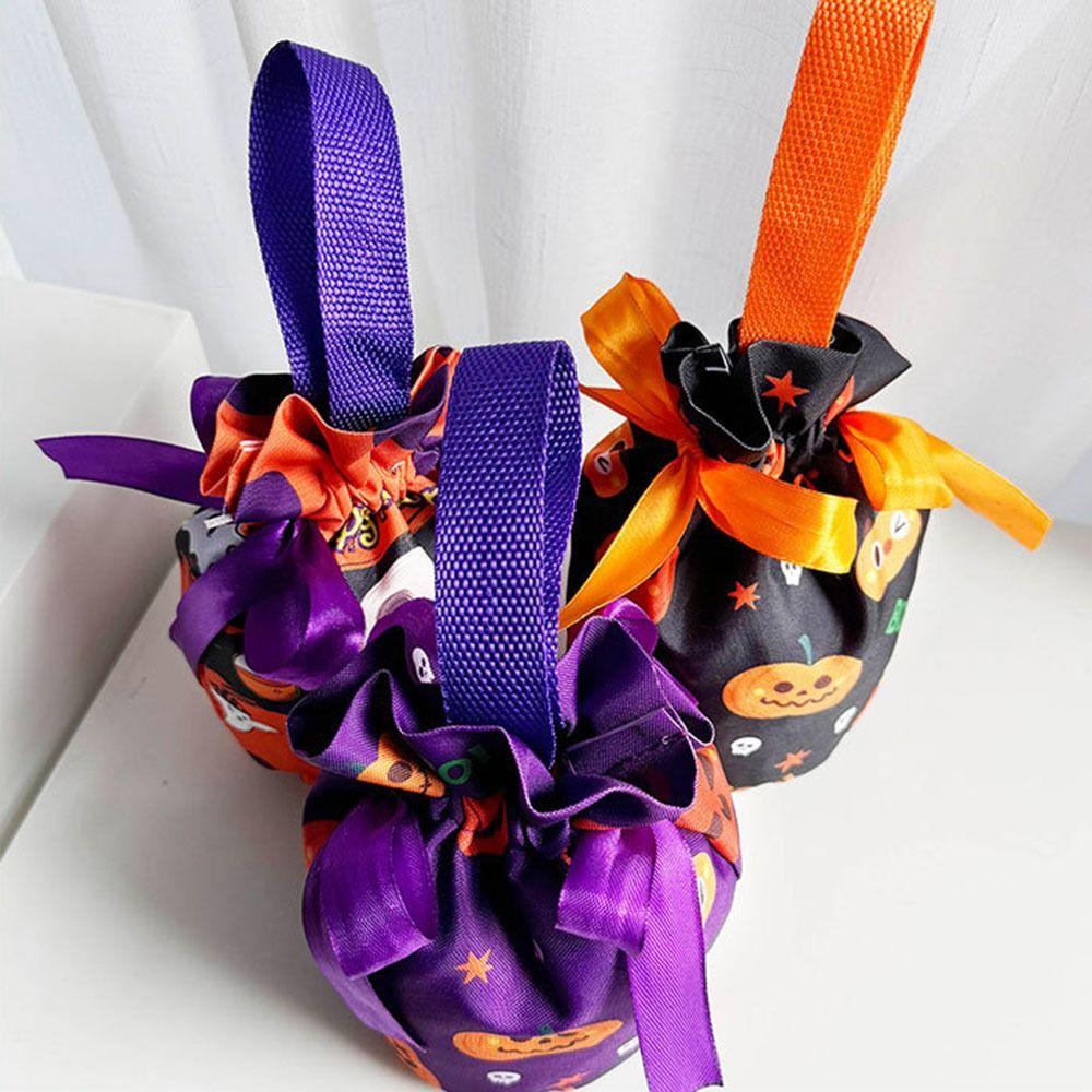 Handheld Halloween Candy Tote Bag Pumpkin Pattern Design Halloween Gift Handbag  Halloween Party