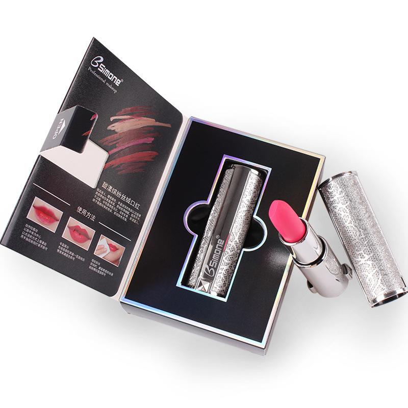 BSIMONE mała srebrna tubka matowa szminka szminka odżywcza nawilżająca antyadhezyjna szminka do makijażu