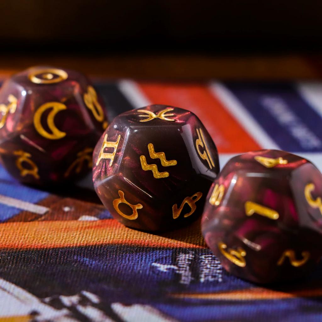 Constellation dice star dice polyhedron 12-sided quicksand dice a set of three board games dice planet house constellation
