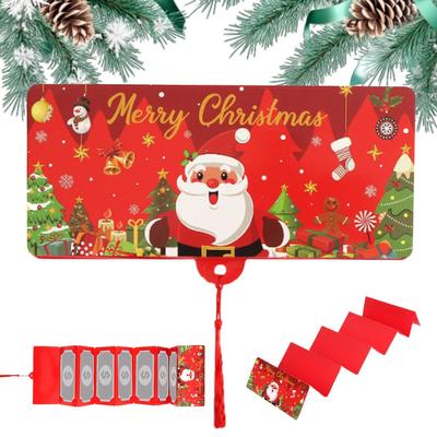 Festlicher Faltbarer Geldhalter Kartenhalter mit Quaste für Weihnachtsgeschenk Bargeldumschlag für Kinder, Teenager, Frauen, Männer, Partygeschenke