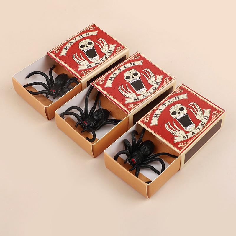 2-10Pcs Trick Spider Funny Scare Box Halloween April Fools' Day Props Prank Toys Adults Kids Halloween Party Gift Decorations