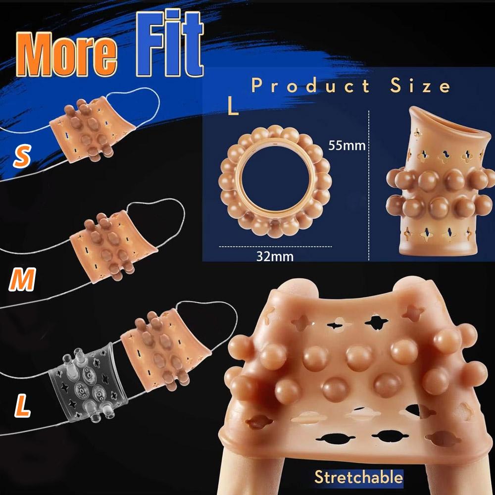 Penis Ring Penis Sleeve Enlargement Silicone Penis Sleeve Male Sex Toys for Couples Super Soft Stretchable Male Sex Toys Adult Toys