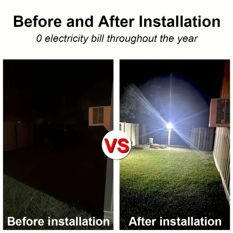 Solar Outdoor Lighting Safety Light Solar Induction Searchlight with 3 Lighting Modes Suitable for Parking Lots and Courtyards