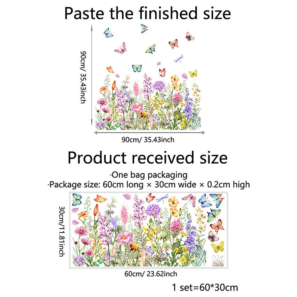 Colorful Butterfly Flower Wall Stickers Home Decoration DIY PVC Glass Stickers Electrostatic Stickers Home Bathroom Window