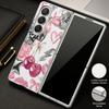 Polka Dot Cherry Print Case For Samsung Z Flip 8 7 6 5 Luxury Plating Leather Skin Folding Phone Cover For Galaxy Z Flip8 Flip7 Flip6