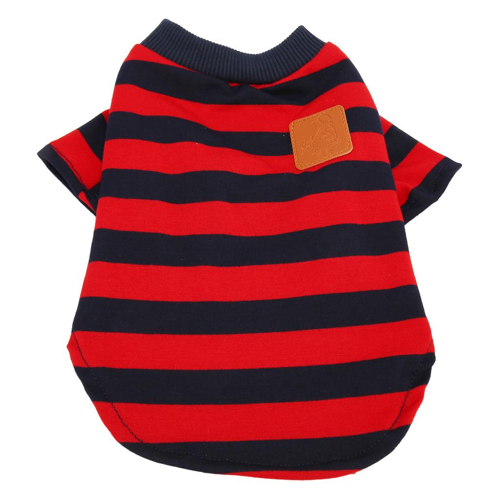 Dog Striped Pullover 2 Legged Soft Comfortable Breathable Pet T Shirt Clothes for Spring Summer Red Blue