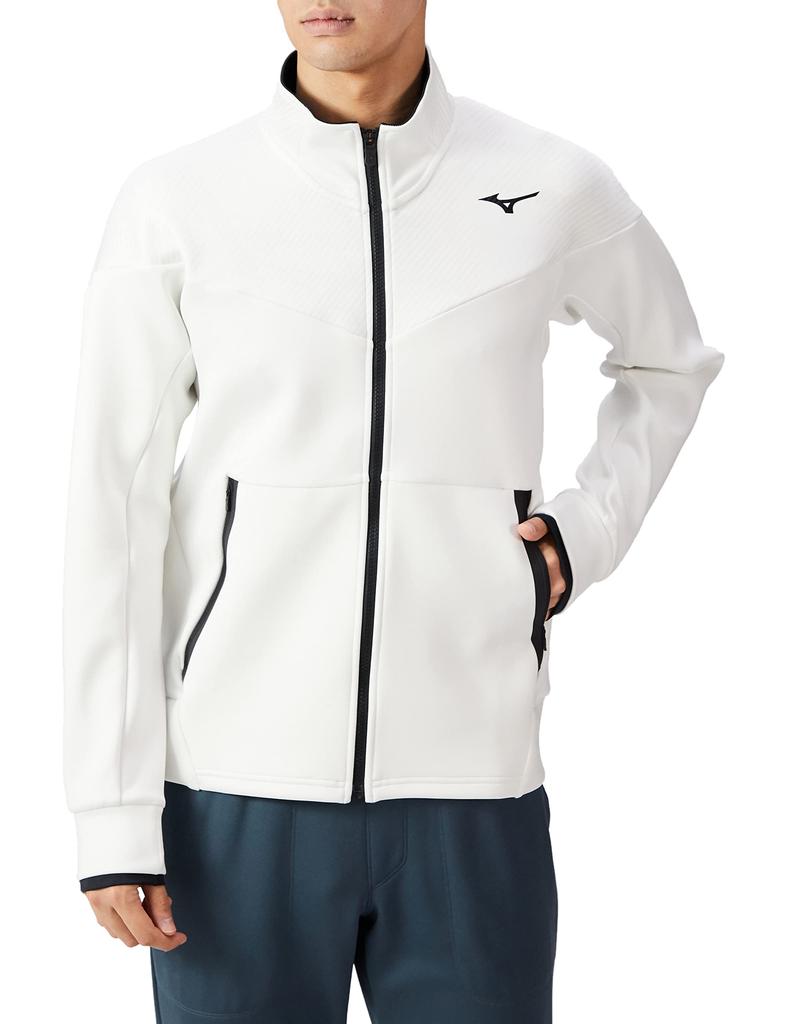 Mizuno Stretch Sweat Size 32MC2560 Men's Jacket, Off-White, M,