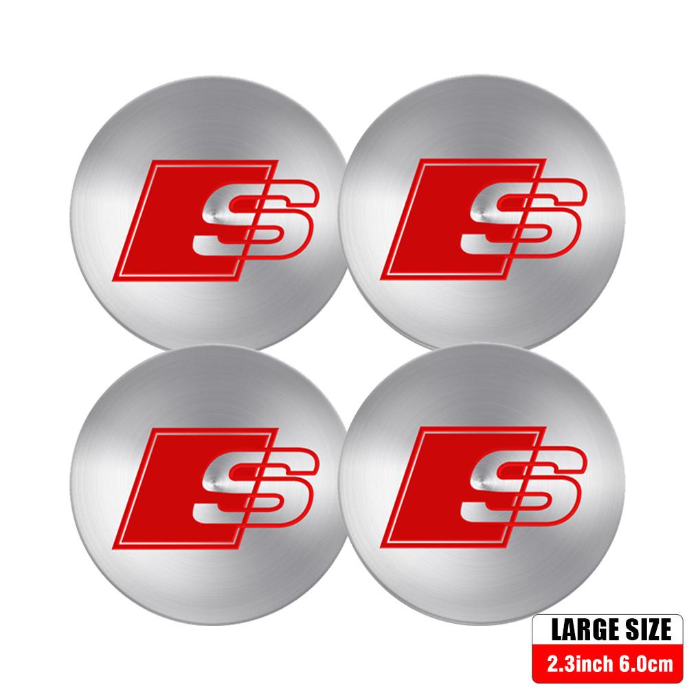 2026 4pcs Car Styling Wheel Center Hub Rim Sticker Decoration Logo For S1 Sline A1 A2 A3 A4 A4L A5 A6 A6L A7 A8 A8L TT Q1 Q2 B5 B6 2x