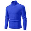 Men's Casual Solid-color High-collar Knitted Sweater, Men's Warm Base Layer Pullover Sweater