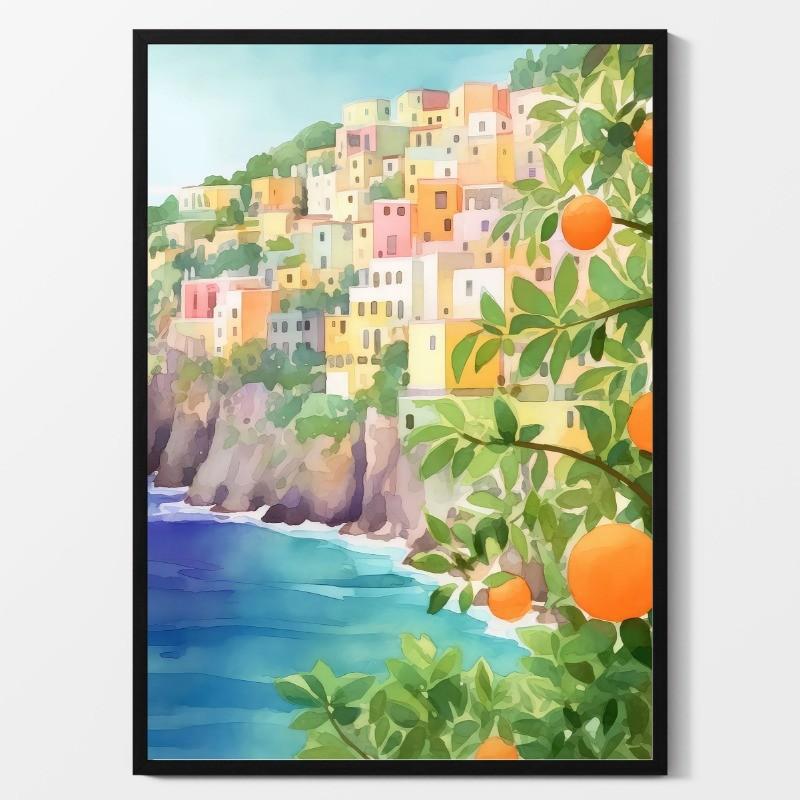 Colorful Abstract Travel Landscape Poster Greek Architectural Scenic Spots Canvas Painting Boho Wall Art Living Room Home Decor