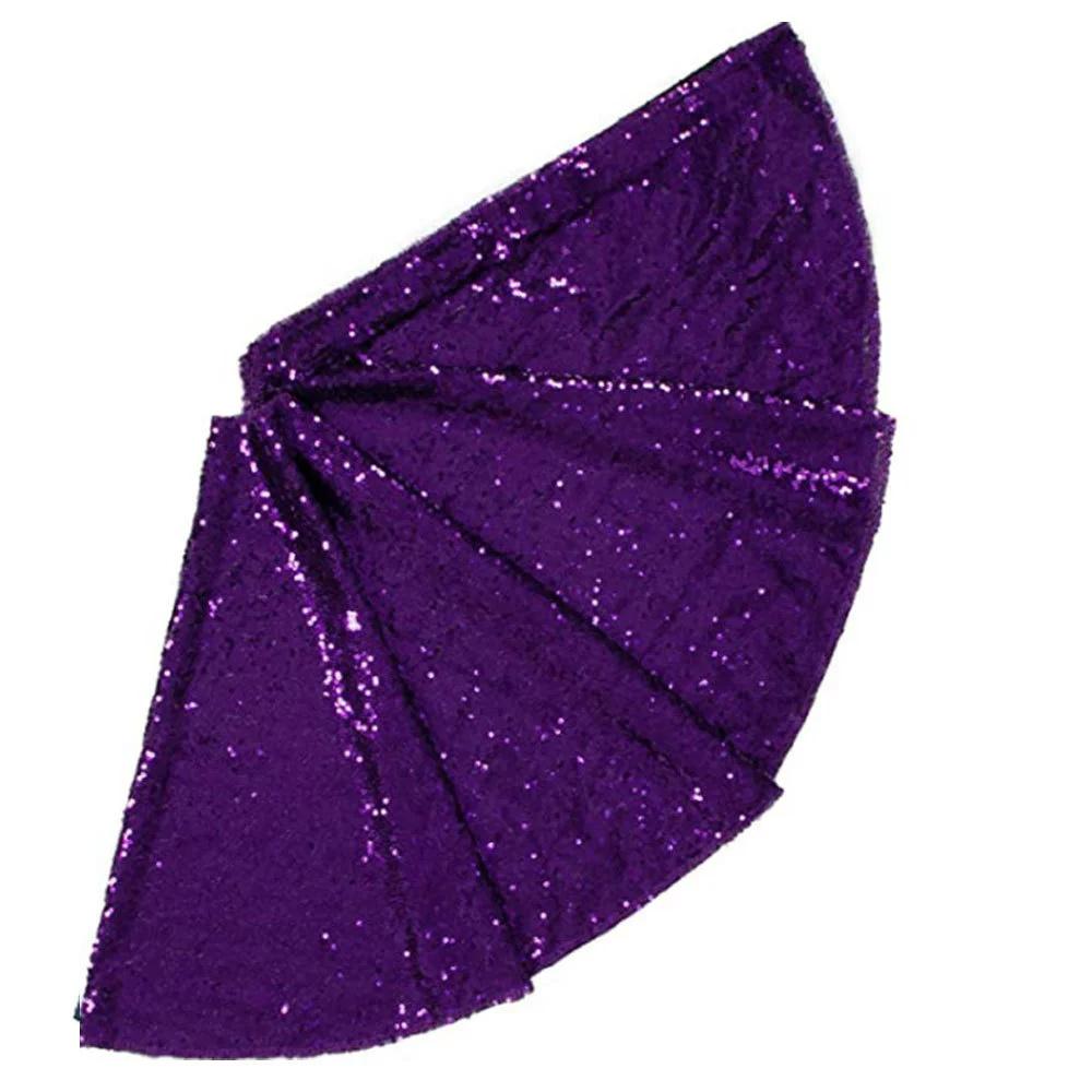 

1 шт. Рождественское золотое и красное украшение юбки для елки с пайетками, юбка для рождественской елки, украшение для рождественской елки, нижний фартук, юбка для елки 60CM фиолетовый