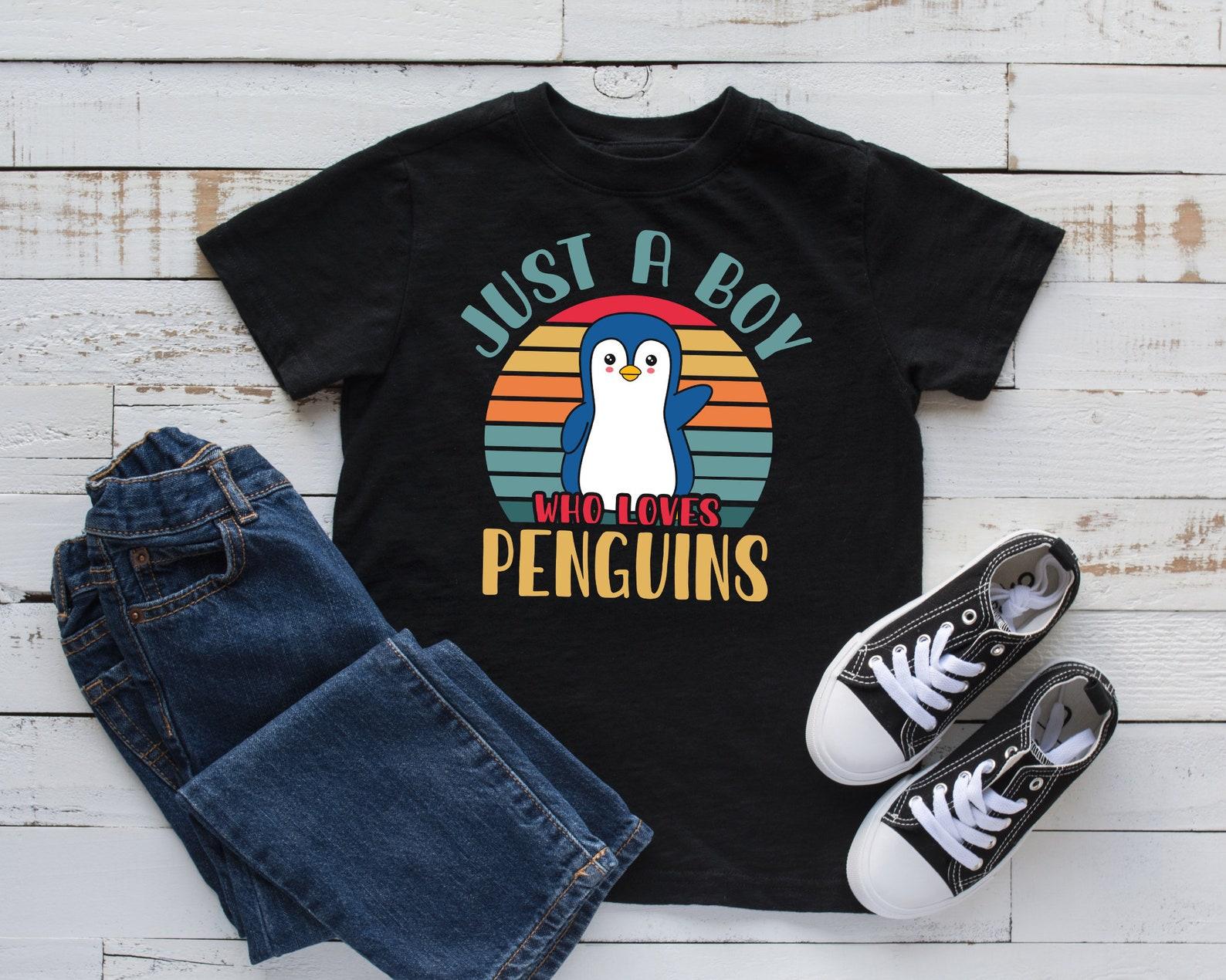 Boy Who Likes Penguins Shirt, Boy Penguin Kids T-Shirt, Penguins T-Shirt, Zoo Kids T-shirt 4XL
