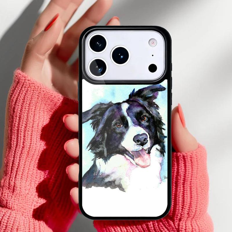Border Collie Watercolor Phone Case for iPhone 17 16 15 14 13 Pro Max Back Cover for 12 11 Pro Coque