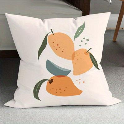 Home Decor Tropical Leaves & Fruits Patterned Pillow Covers Pattern Cushion Cover Suitable For Sofa Bedroom Car Pillow Cover