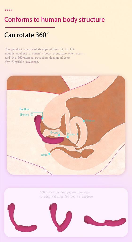 App-Controlled Wearable Invisible Female Vibrator with 360-Degree Rotation for Couples