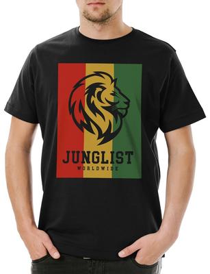 Junglist Worldwide Pánské tričko Rasta Rastafari Jah Irie Zion Reggae Babylon