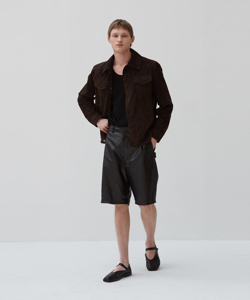 Beleudemaleu Italian Napa Lambskin Bermuda Pants