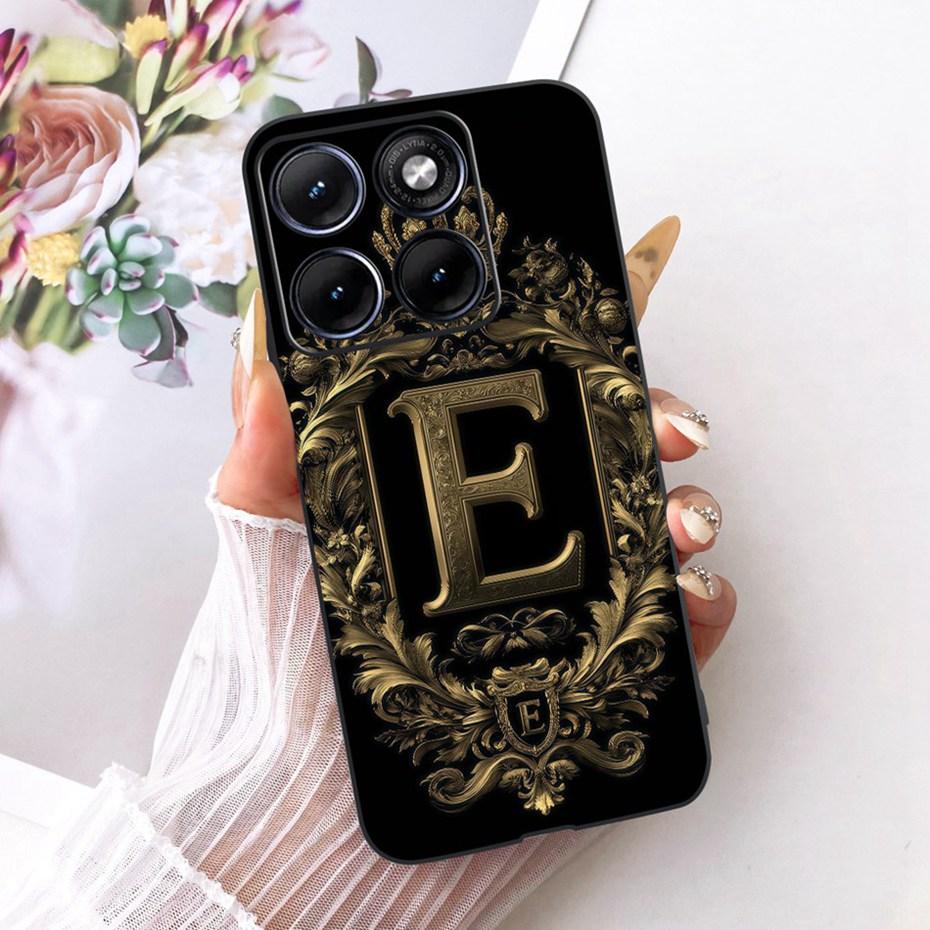 Modische Krone Buchstabenhülle Für Motorola Edge 70 Fusion Weiche Schwarze Silikon-Rückseite Für Motorola Edge70 Fusion 5G Handyhüllen