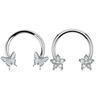 2 Stück 16G Edelstahl Schmetterlingsscharnier Septumring BCR Hufeisen Knorpel Daith Helix Rook Muschel Piercing Schmuck