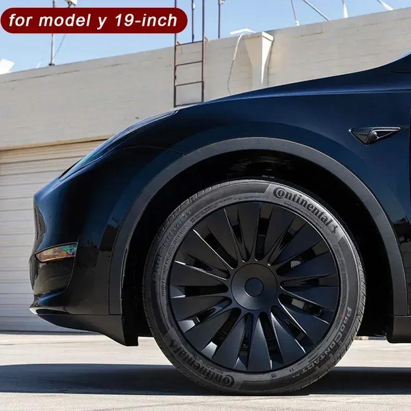 4PCS 18/19Inch Wheel Cover for Tesla Model 3/Y Hubcaps Replacement Steering Wheel Rim Protector Accessories Hub cap 2017-2023