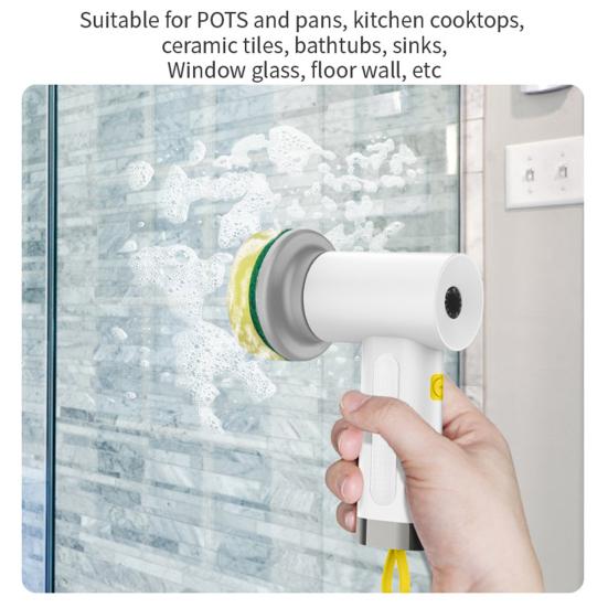 Electric Cleaning Brush Cordless Rechargeable Scrubber Motor Overload Safety Kitchen Cleaning Brush Home Cleaning Tool