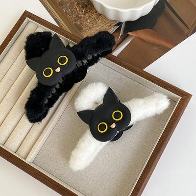 Neue Cartoon Plüsch Katzen Haarspangen für Frauen Niedliches Schwarz Weiß Design Haarspangen Haarnadel Mode Haaraccessoires Mädchen Geschenk