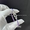 Fei Jia February Birthstone Purple Horseshoe Buckle Unisex DIY Bracelet