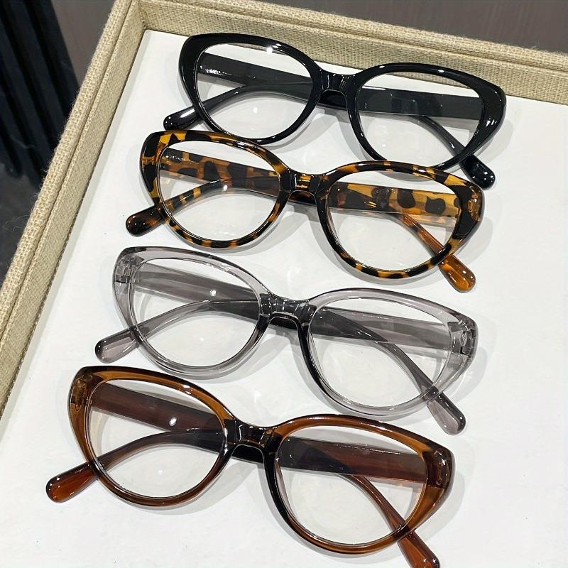 1pcs of Fashionable Cat Eye Transparent Lens Glasses Suitable for Both Parties and Daily Wear