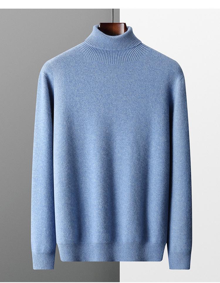 Cashmere 2025 Men's High Neck Solid Color Pullover Sweater - Autumn/Winter Collection