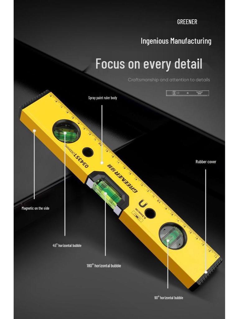 High Precision Magnetic Spirit Level Inclinometer - Aluminum Angle Square Tool