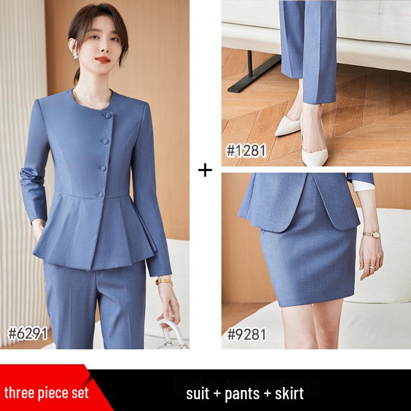 Women's High-End Professional Suit for Spring and Autumn: Elegant Attire for Hotel Managers, Front Desk Reception, and Beauty Salon Staff.
