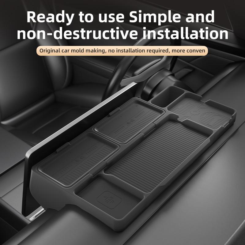 Storage Box For TESLA Model Y 2025 Juniper Dashboard Screen Center Console Organizer Phone Holder Interior Accessories