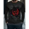 Herren Langarm-T-Shirt mit 3D-Streifendruck, bequem, atmungsaktiv und vielseitiges Herren-Oberteil