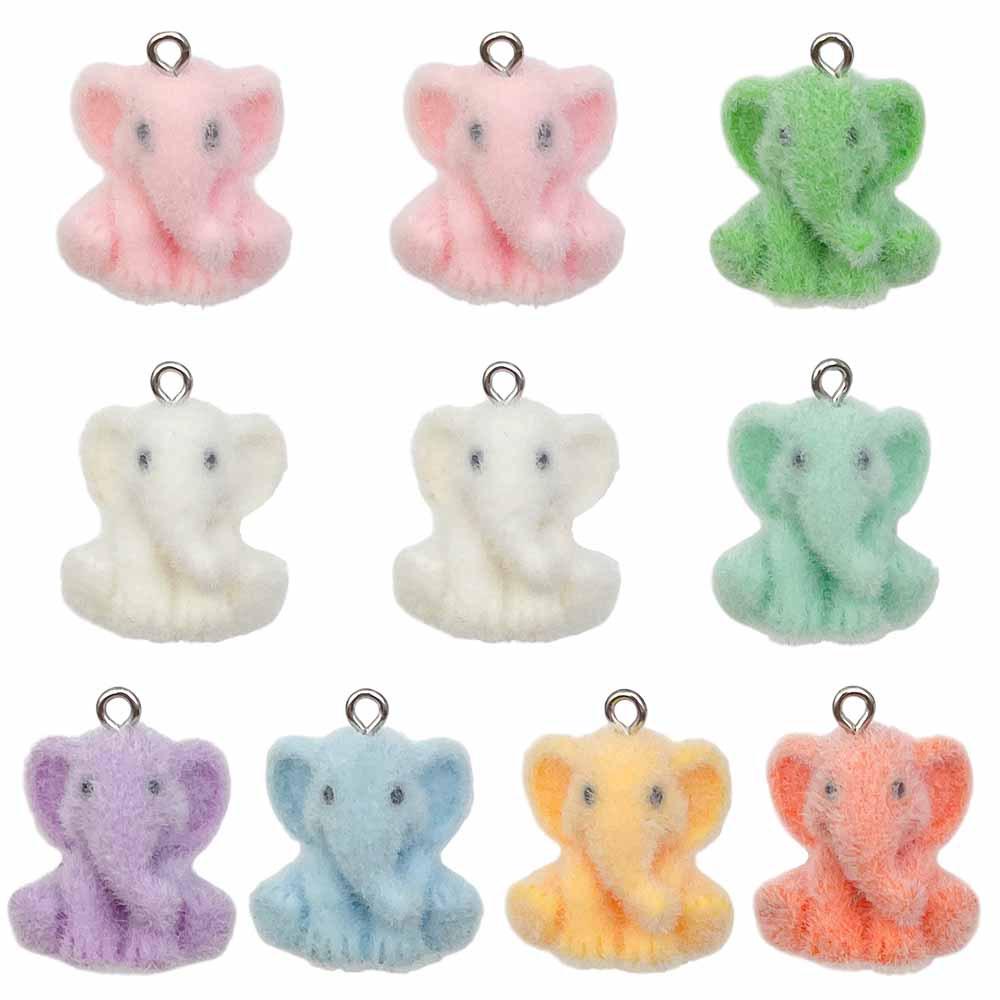 3D Resin Animal Flocked Figurine Ornaments: DIY Keychains, Bag Charms & Phone Lanyards