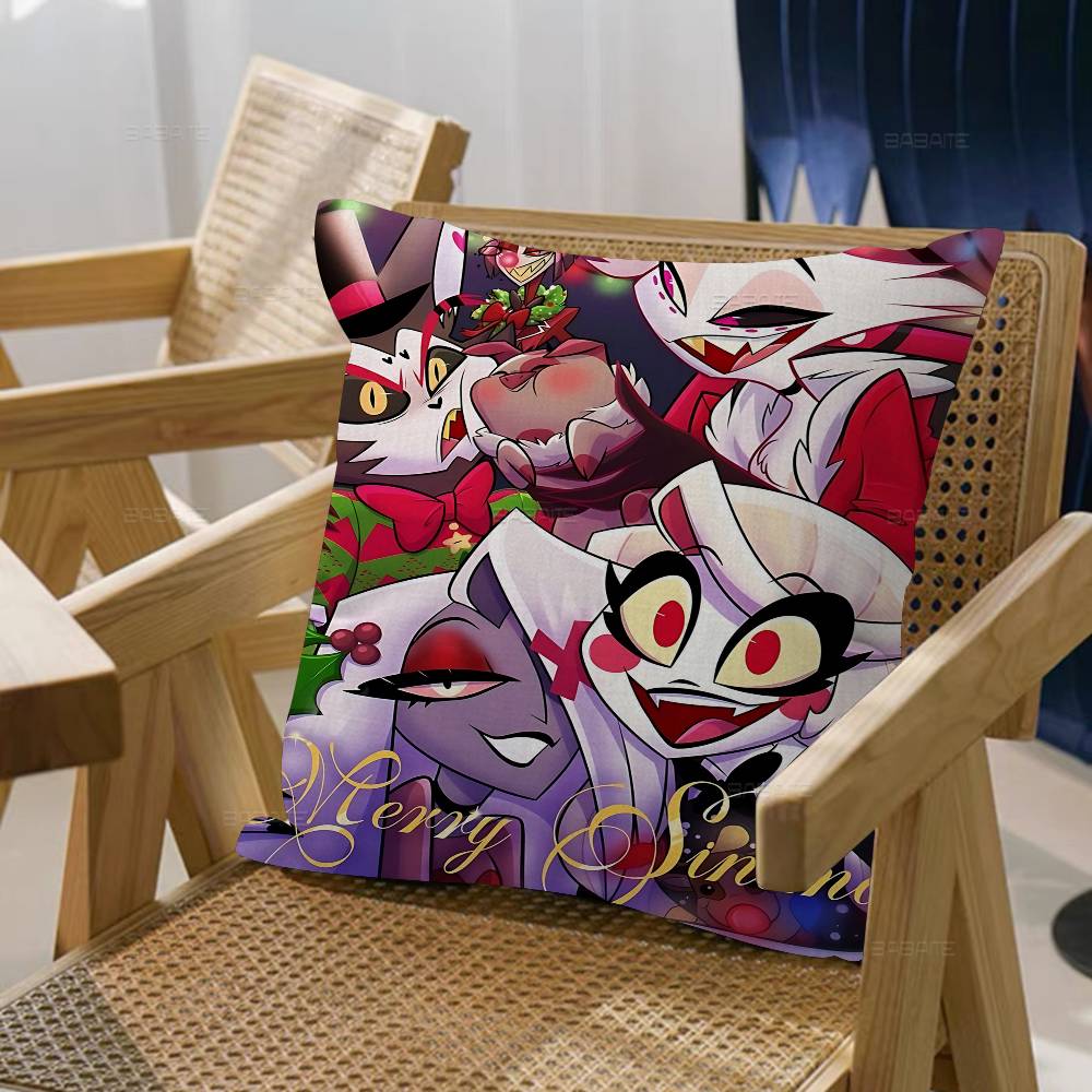 Cartoon H-Hazbin H-Hotels Pillow Gifts Home Office Furnishings Bedroom Sofa Car Cushion Cover Case 45x45cm