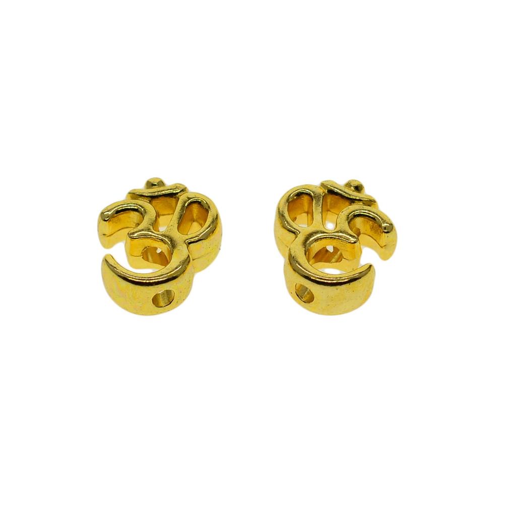 50 Pieces Yoga OM Spacer Beads Jewelry Making Findings DIY Decorative Gold Earrings Lightweight