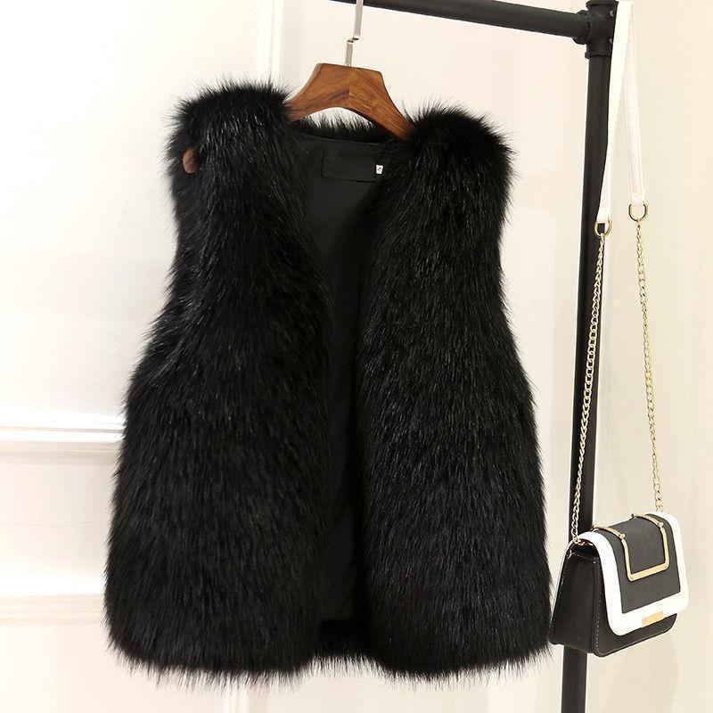 Women's Stylish Thickened Imitation Fox Fur Vest - Autumn/Winter All-Match Waistcoat
