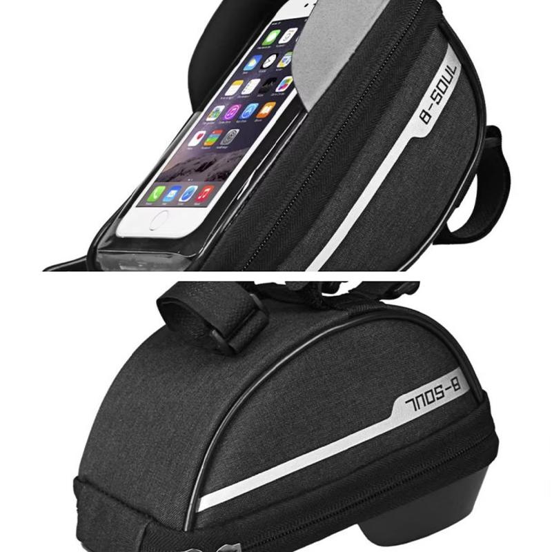 Bicycle Bag 1L Frame Front Top Tube Bike Bag Handlebar Touch Screen Cycling Bag Phone Holder Bicycle Accessories