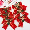 Xmas Bow with DIY Fruit Accessories Fade Resistance Compact Xmas Decorative Bow for Holiday Decor