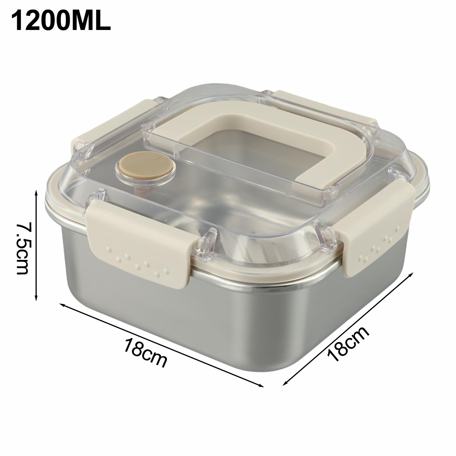 Leak-proof Lunch Box Insulated Lunch Box Food Storage Non-stick Interior Removable Lid Safety Buckle Silicone Sealing Ring