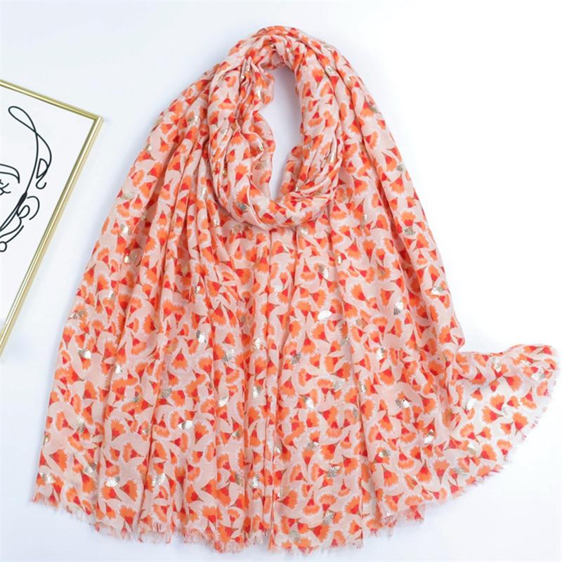Moda  Espanha Jardim Brilho Floral Franja Viscose Lenço Cachecol Estampa Macio Pashmina Hijabs E Xales Lenços Muçulmano Lenço