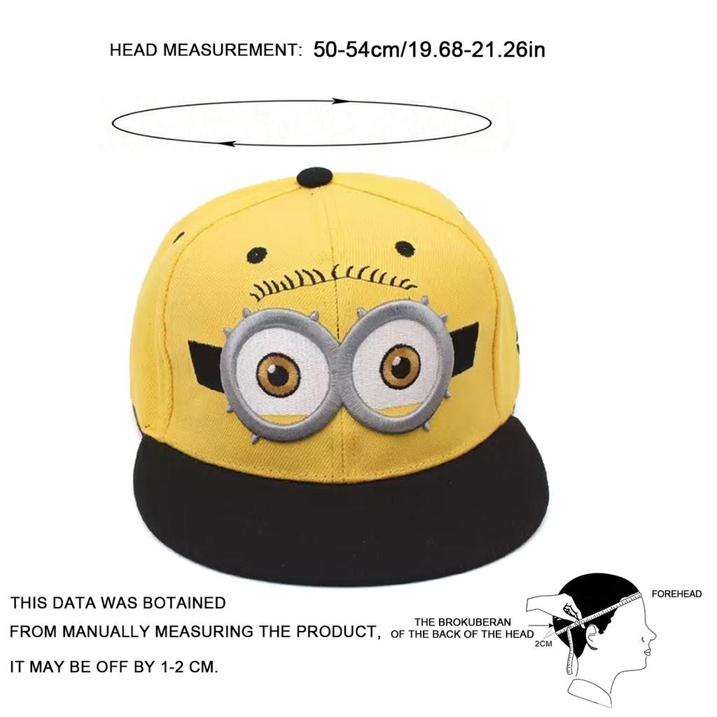 Fashionable Outdoor Parent-child Cute Baseball Cap Family Fashionable Minions Eye Embroidery Hip Hop Caps Leisure Travel Hats Flat Top Caps