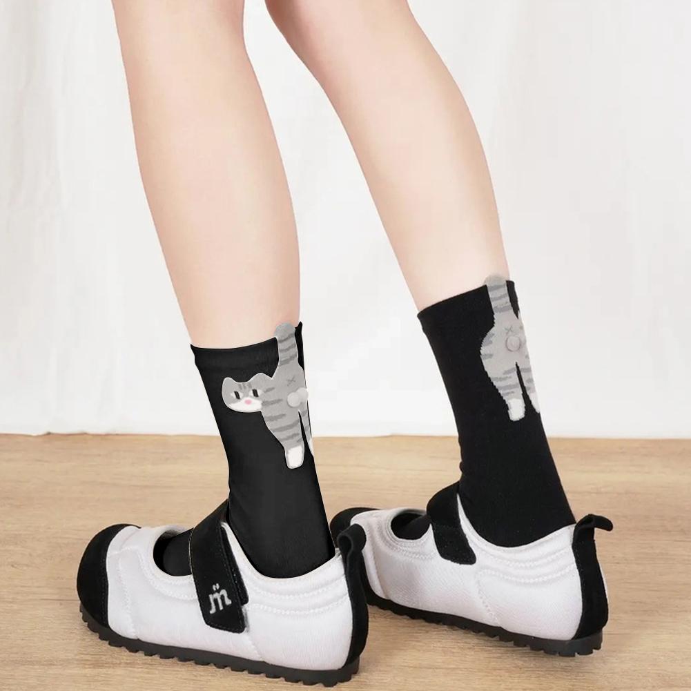 2/4/6Pair Cartoon Cute Cat Balls Cotton Socks Kawaii Lolita Knitting Socks Breathable Cotton Socks Sleep Sock for Women Girls