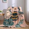Bumblebee & Bloom Flannel Blanket Warm Soft Halloween Christmas Couch Warm Cozy Decorative Decor Gift for All Season