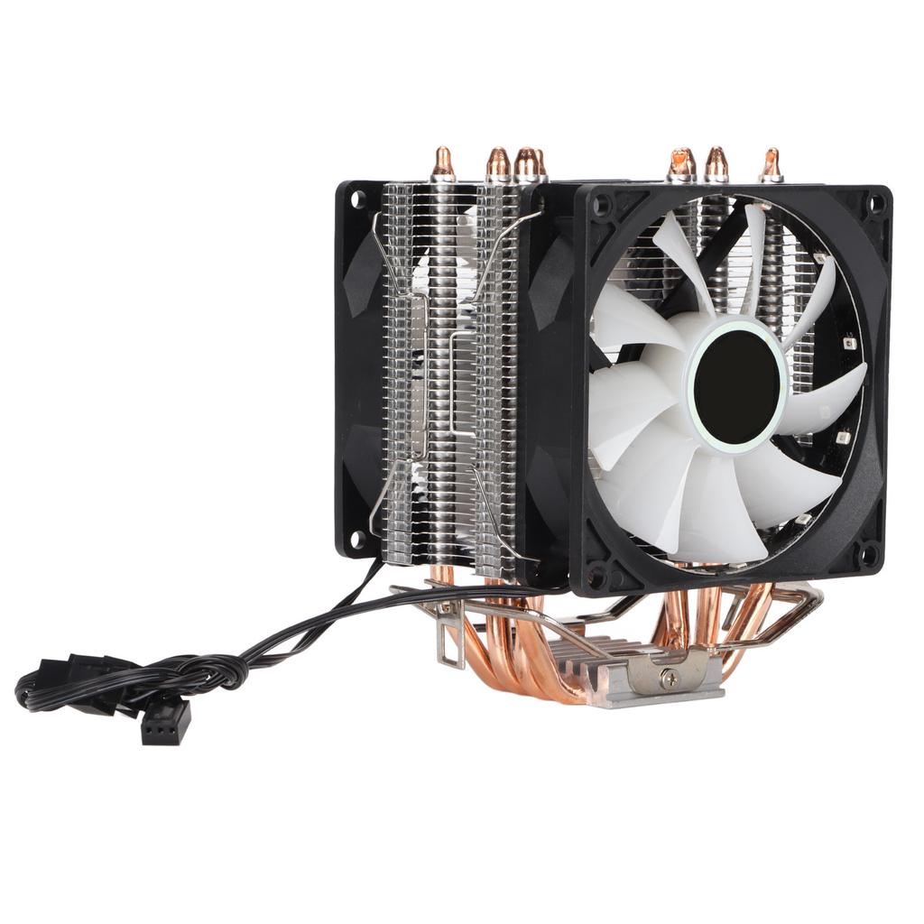 CPU Fan Direct Contact Technology RGB Lighting Low Noise Computer Cooler for Intel LGA 775 for Core2DUODual Fan